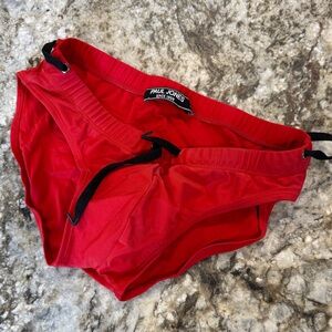 Paul Jones Red Men's Swim Trunks